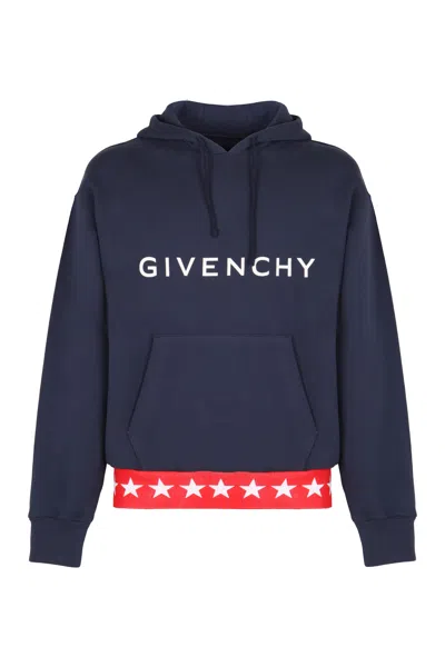 Givenchy Cotton Hoodie In Blue
