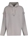 Givenchy Grey Hoodie With Logo And Studs In Cotton Man In Grey