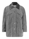 Givenchy Womens Black White Herringbone Relaxed-fit Cotton Jacket In Gray