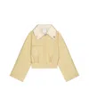 Givenchy Womens Satin-collar Buttoned-pocket Regular-fit Cotton Jacket Pale Yellow In Light Yellow