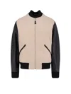 Givenchy Silk Nylon Jacket Contrast Sleeves Pockets In Neutral