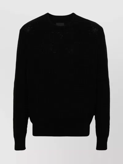 Givenchy Cotton Jacquard Logo-pattern Crew-neck Sweater In Black