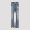 Givenchy Washed Denim Tapered Leg Jeans With Contrast Stitching In Ocean Blue