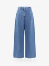 Givenchy High Waist Wide-leg Denim Trousers With Front Pleats