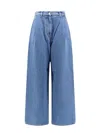 Givenchy High Waist Wide-leg Denim Trousers With Front Pleats In Blue