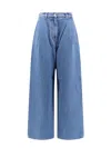 Givenchy High Waist Wide-leg Denim Trousers With Front Pleats In Blue