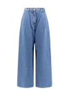 Givenchy High Waist Wide-leg Denim Trousers With Front Pleats In Blue