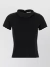 Givenchy High-collar Back-button T-shirt In Black