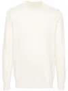 Givenchy Ribbed High Neck Sweater With Embossed Logo Detail In White