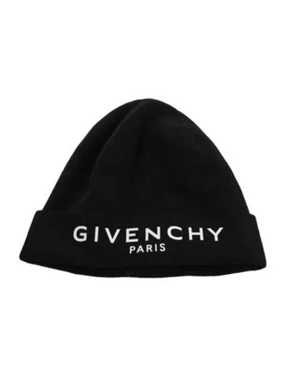 Pre-owned Givenchy Cotton Logo Beanie In Black