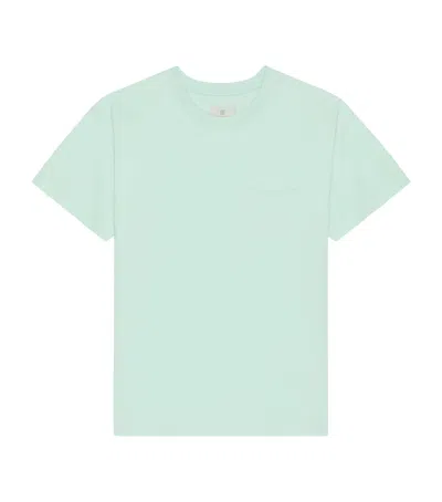 Givenchy Cotton Logo-embroidered T-shirt In Aqua Green