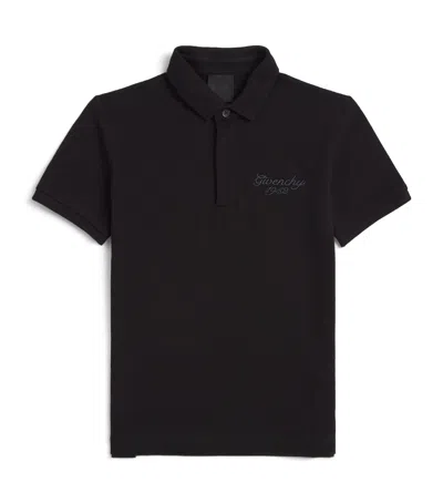Givenchy Kids' Cotton Logo Polo Shirt In Black