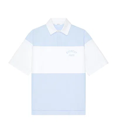 Givenchy Cotton Logo Polo Shirt In Blue