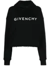 Givenchy Archetype Cropped Logo Hoodie In Black