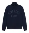 Givenchy Turtleneck Sweater In Cotton With Paris Embroidery Clothing In Blue