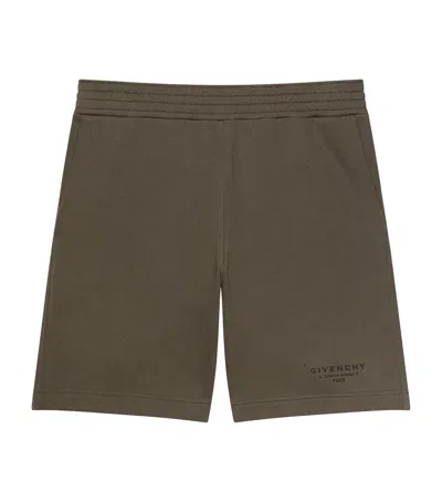 Givenchy Cotton Logo Sweatshorts In Green