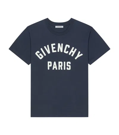 Givenchy Men Black Crewneck T-shirt With Maxi Logo Lettering On The Front In Cotton Man