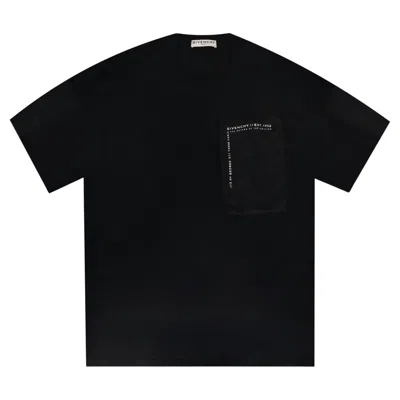 Pre-owned Givenchy Cotton Logo T-shirt With Nylon Pocket In Black
