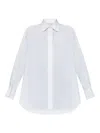Givenchy Cotton Shirt Asymmetric Hemline Long Sleeves Buttoned Cuffs In White