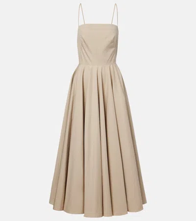 Givenchy Sliced Cotton Poplin Dress In Neutral