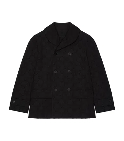 Givenchy Pea Coat In Monogram 72 Cotton In Black