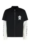 Givenchy Collared Neck Graphic Print Overshirt With Side Slits In Black
