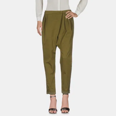 Pre-owned Givenchy Cotton Trousers 36 In Green