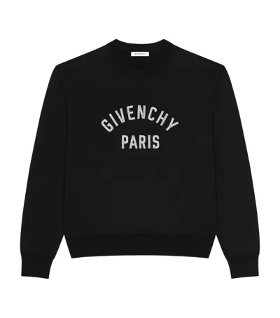 Givenchy Cotton Pearl-embroidered Logo Sweater In Black