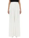 Givenchy Women Cotton Pleated Pants In White