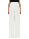 Givenchy Womens White Pleated Two-slip-pockets Wide-leg High-rise Cotton Trousers In White
