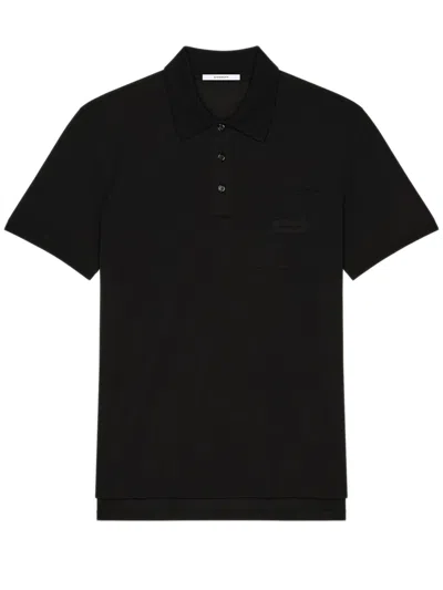 Givenchy Cotton Polo Shirt With Applique In Black