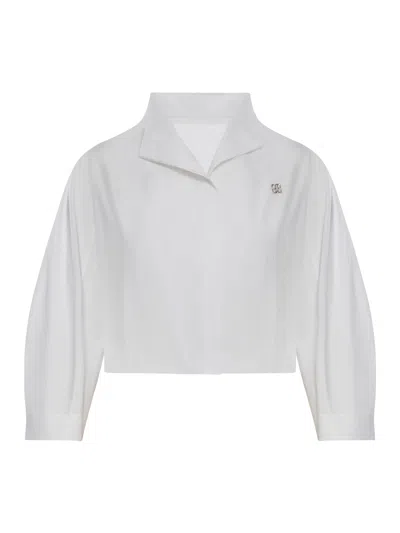 Givenchy Cotton Poplin Crop Shirt In White