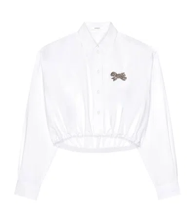 Givenchy Cotton Poplin Cropped Shirt In White