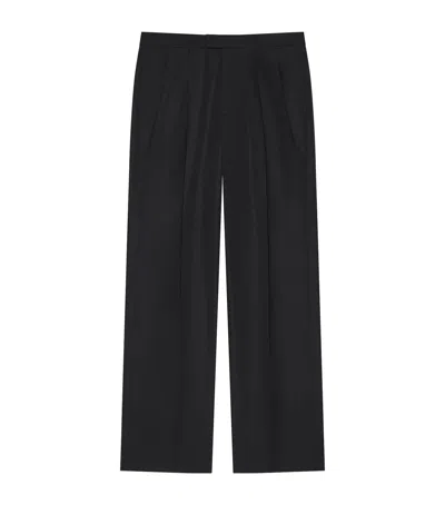 Givenchy Cotton Poplin Pleated Trousers In Black