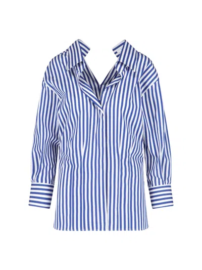 Givenchy Long Sleeve Striped Shirt Buttoned Cuffs Collar In Blue