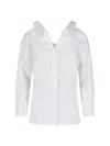 Givenchy Womens White Slashed Open-collar Cotton Shirt In White