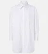 Givenchy Cotton Shirt Asymmetric Hemline Long Sleeves Buttoned Cuffs In White