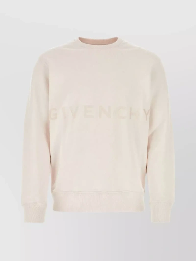 Givenchy Cotton Ribbed Crew-neck Sweatshirt In Beige