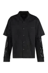 Givenchy Cotton Shirt With Pockets And Graphic Print In Black