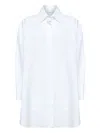 Givenchy Cotton Shirt Asymmetric Hemline Long Sleeves Buttoned Cuffs In White