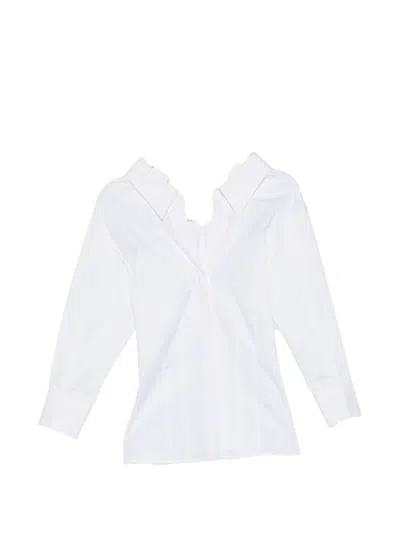 Givenchy Shirt Fitted Silhouette Contrast Inserts Pleated Back In White