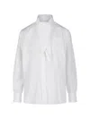 Givenchy Bow Neck Cotton-poplin Button-down Shirt In White