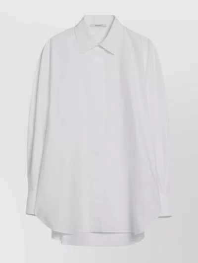 GIVENCHY COTTON SHIRT WITH COLLAR AND CURVED HEM