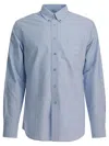 Givenchy Cotton Shirt With Logo Shirts Light Blue In Blue
