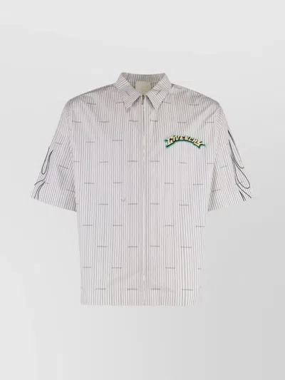 Givenchy Cotton Shirt With Striped Pattern And Embroidery In White