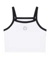 Givenchy Cropped Tank Top In Cotton And Crystals With 4g Detail In White