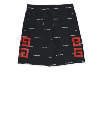 Givenchy Kids' Cotton Shorts With Logo In Black