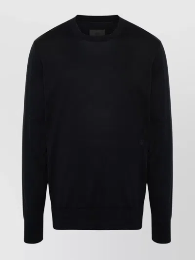 Givenchy Cotton-silk Blend Crewneck Sweater With Embroidered Logo