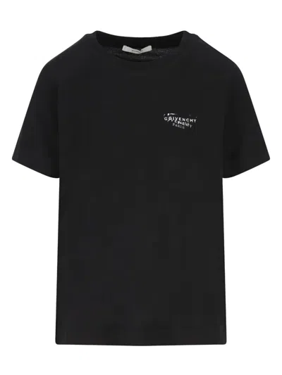 Givenchy Cotton Stamp Print T-shirt In Black