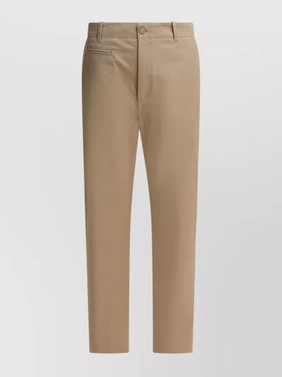 Givenchy Cotton Straight-leg Trousers In Brown